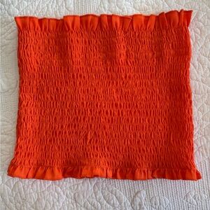 Orange Smocked Tube Top